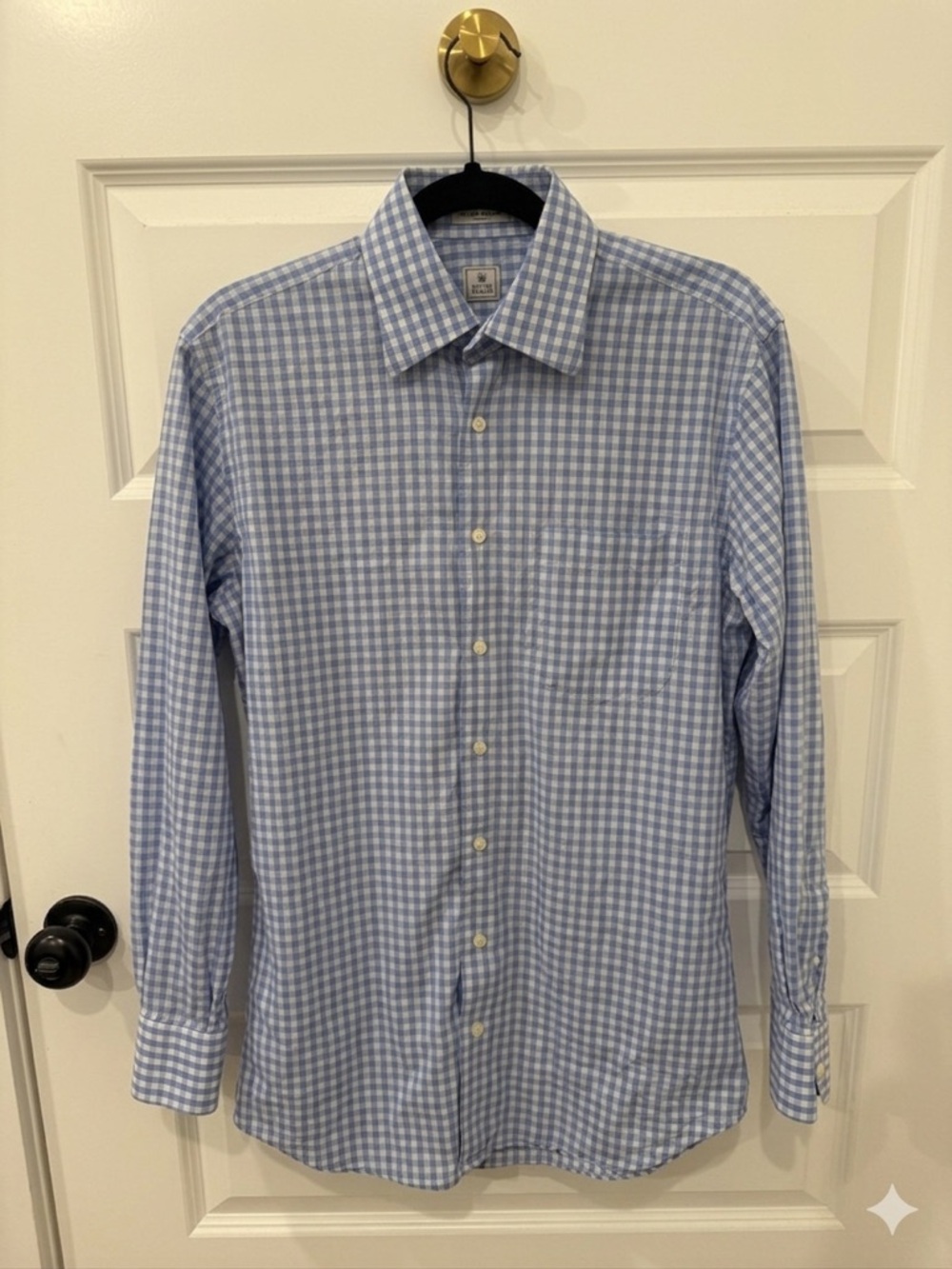 Peter Millar Crown Comfort Blue & White Gingham Check Shirt